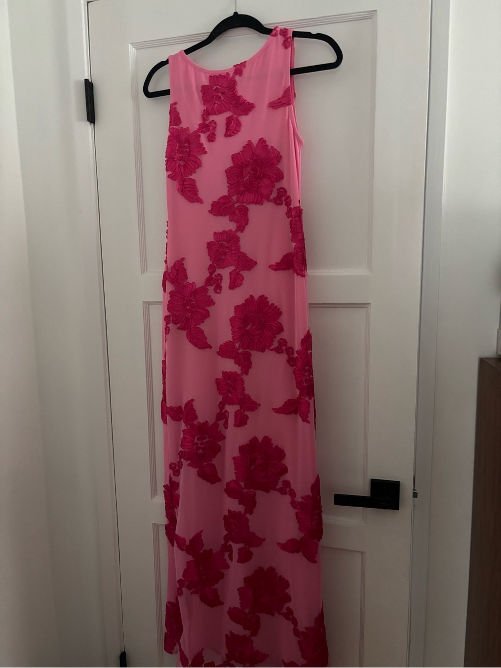 Commense Pink Floral Appliqué Sheer dress